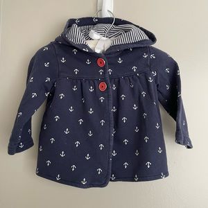 Carters sweatshirt cape in navy blue, size 12m